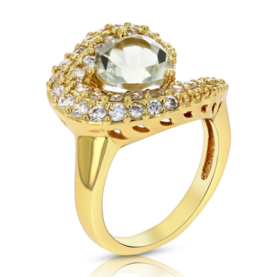 Vir Jewels 1.30 Cttw Green Amethyst Ring Heart Shape Yellow Gold Plated Over Brass 8 Mm