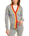 Mt Bella Fitted Rainbow Cardigan In Grey