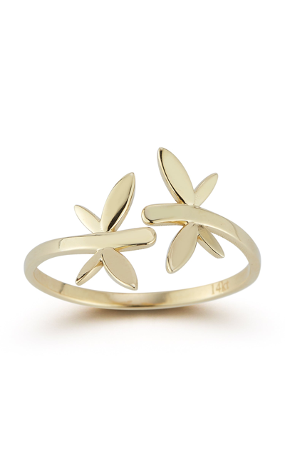 Ember Fine Jewelry 14k Gold Dragonfly Bypass Ring In White