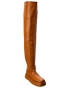 Gia Borghini X Rhw Rosie 10 Leather Thigh-high Boot In Brown
