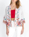 JOHNNY WAS Sicilia Cropped Linen Kimono In White