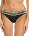 Peixoto Zoni Ribbed Bikini Bottom In Brown