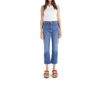 Mother The Tomcat Ripped Crop Straight Leg Jeans In Multi