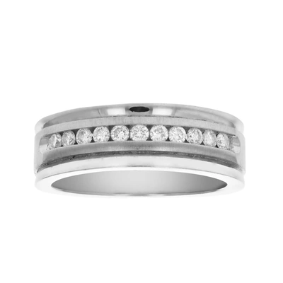 Vir Jewels 1/4 Cttw Si1-si2 11 Stone Certified Machine Diamond Wedding Band 14k Gold In Silver