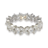 Suzy Levian Sterling Silver Cubic Zirconia Floral Eternity Band In White