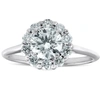 Pompeii3 1 1/2 Ct Halo Round Diamond Engagement Ring 14k White Gold Lab Created In Silver