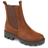 Journee Collection Ivette Vegan Leather Chelsea Combat Boot In Brown