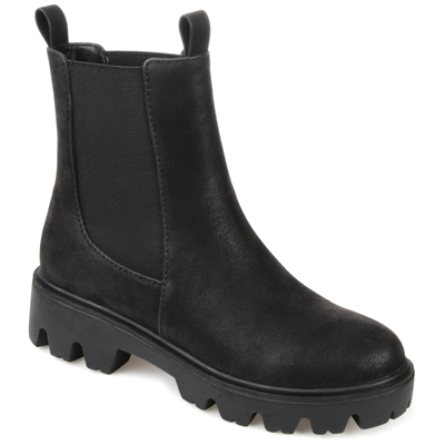 Journee Collection Ivette Vegan Leather Chelsea Combat Boot In Black