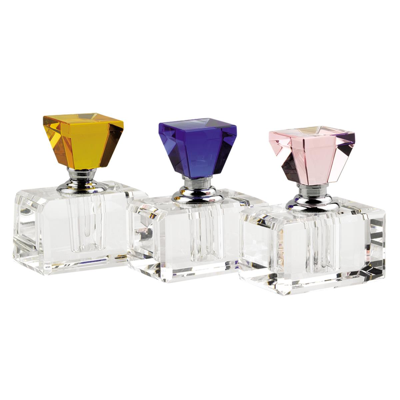 Homeroots 375915 Rainbow Crystal Perfume Bottle Set, 3 Piece In Multi