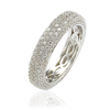 Suzy Levian Sterling Silver Cubic Zirconia White Eternity Band Ring In White