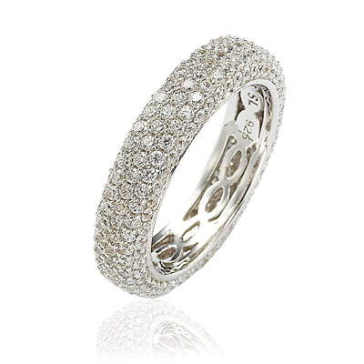 Suzy Levian Sterling Silver Cubic Zirconia White Eternity Band