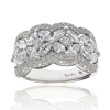 Suzy Levian Sterling Silver White Cubic Zirconia Flower Ring
