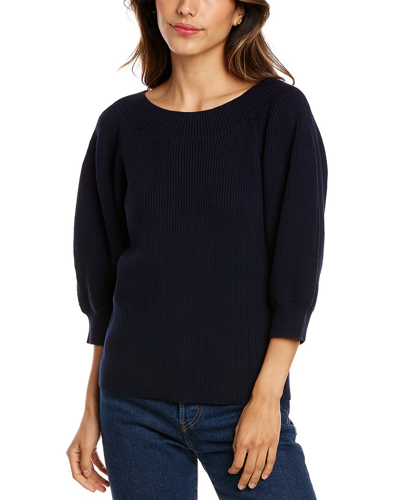 Rebecca Taylor Puff Sleeve Sweater In Blue