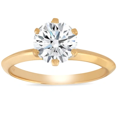 Pompeii3 1 1/4 Ct Diamond Solitaire Engagement Ring 14k Yellow Gold In White