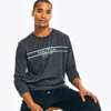 Nautica Mens Graphic Long-sleeve Sleep T-shirt In Grey