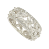 Suzy Levian Sterling Silver Cz Cutout Flower Ring In White