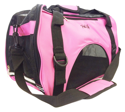Pet Life 'altitude Force' Airline Approved Sporty Zippered Folding Fashion Pet Dog Carrier In Pink