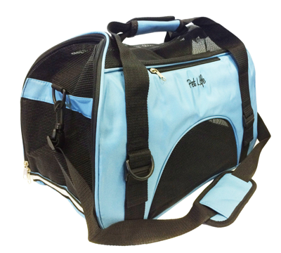 Pet Life 'altitude Force' Airline Approved Sporty Zippered Folding Fashion Pet Dog Carrier In Blue