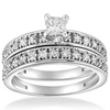 Pompeii3 1 Cttw Princess Cut Diamond Engagement Wedding Ring Set 10k White Gold In Silver