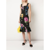 MARCHESA Ruffled Hem Floral Print Dress