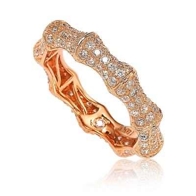 Suzy Levian Rosed Sterling Silver Cubic Zirconia Eternity Band - Pink In White