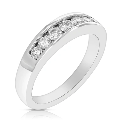 Vir Jewels 1/2 Cttw Si1-si2 Clarity Diamond Wedding Band 14k White Gold Comfort Fit In Silver