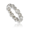 Suzy Levian Sterling Silver Cubic Zirconia Multi Circle Bezel Set Eternity Band In White