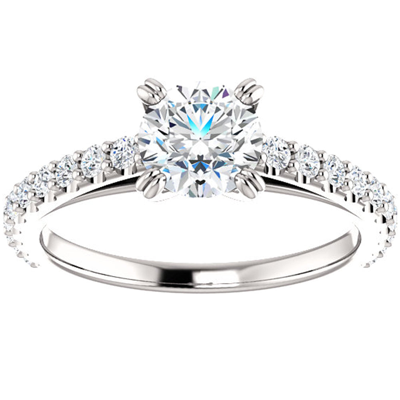 POMPEII3 1 CT LAB GROWN DIAMOND ENGAGEMENT RING 14K WHITE GOLD (H-I,SI2-I1)