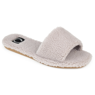 Journee Collection Collection Women's Faux Fur Sunlight Slipper In Grey