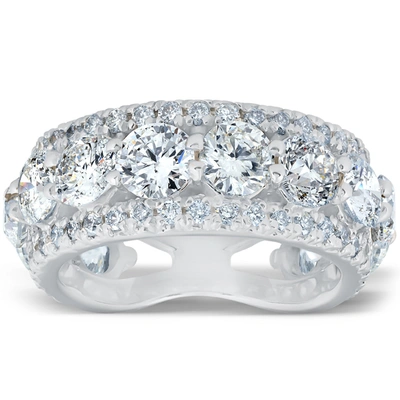 POMPEII3 7 CT DIAMOND 3/4 ETERNITY RING 14K WHITE GOLD WOMENS STACKABLE WEDDING BAND