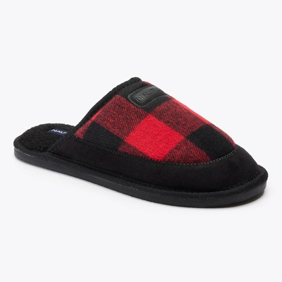 Nautica Mens Plaid Faux-fur-lined Slipper In Red