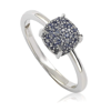 Suzy Levian Sterling Silver Sapphire & Diamond Accent Pave Ball-top Ring - Blue In Blue