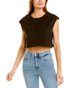 GOOD AMERICAN ESSENTIAL CROPPED SHOULDER T-SHIRT