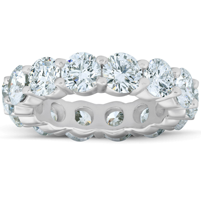 Pompeii3 6 3/4 Ct Diamond Eternity Wedding Ring 14k White Gold Lab Grown In Silver