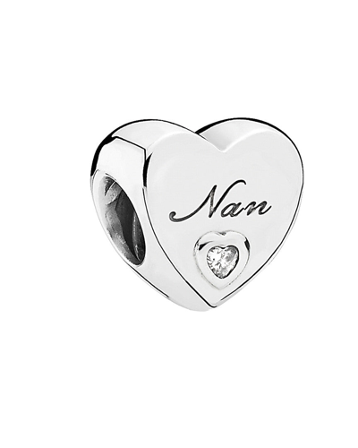 Pandora Silver Cz Nan's Love Charm In Nocolor