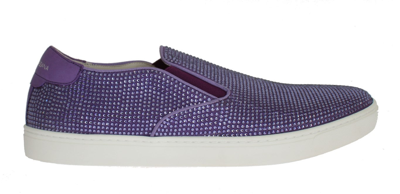 Dolce & Gabbana Purple Strass Canvas Logo Sneakers