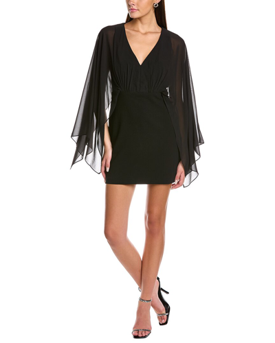 Halston Rylee Crepe Mini Dress In Black
