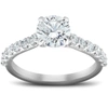 Pompeii3 2 Ct Single Row Round Diamond Engagement Ring 14k White Gold In Silver