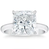 Pompeii3 3.30ct Cushion Moissanite Solitaire Engagement Ring 14k White Gold In Silver