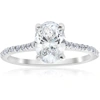 Pompeii3 1 1/10ct Oval Diamond Engagement Ring 14k White Gold Jewelry In White