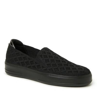 Dearfoams Sophie Womens Knit Lifestyle Slip-on Sneakers In Black/black
