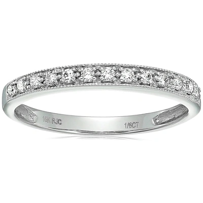 Vir Jewels 1/6 Cttw Petite Diamond Wedding Band In 10k Gold With Milgrain In White