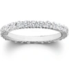 Pompeii3 1ct Prong Lab Grown Diamond Eternity Ring 14k White Gold In Silver