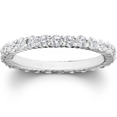 Pompeii3 1ct Diamond Eternity Wedding Ring In 14k White, Yellow, Rose Gold, Or Platinum In Silver