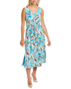 ANNE KLEIN Anne Klein Tropical Linen-Blend Midi Dress