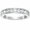 VIR JEWELS 1 CTTW CERTIFIED SI2-I1 DIAMOND WEDDING BAND 14K WHITE GOLD CHANNEL