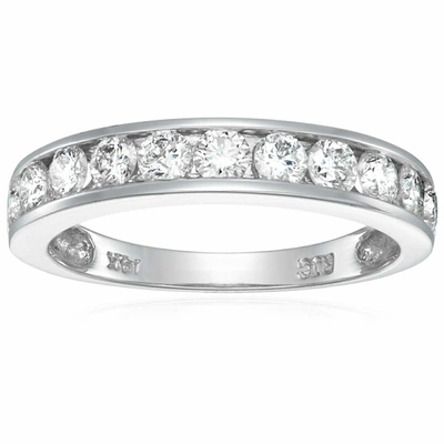 Vir Jewels 1 Cttw Certified Si2-i1 Diamond Wedding Band 14k White Gold Channel