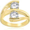 Pompeii3 2 Ct Diamond Enhanced Two Stone Forever Us Engagement Ring 14k Yellow Gold In Yellow