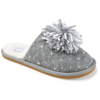 Journee Collection Journee Stardust Pompom Slipper In Grey