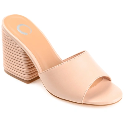 Journee Collection Leslee Peep-toe Pump In Nude